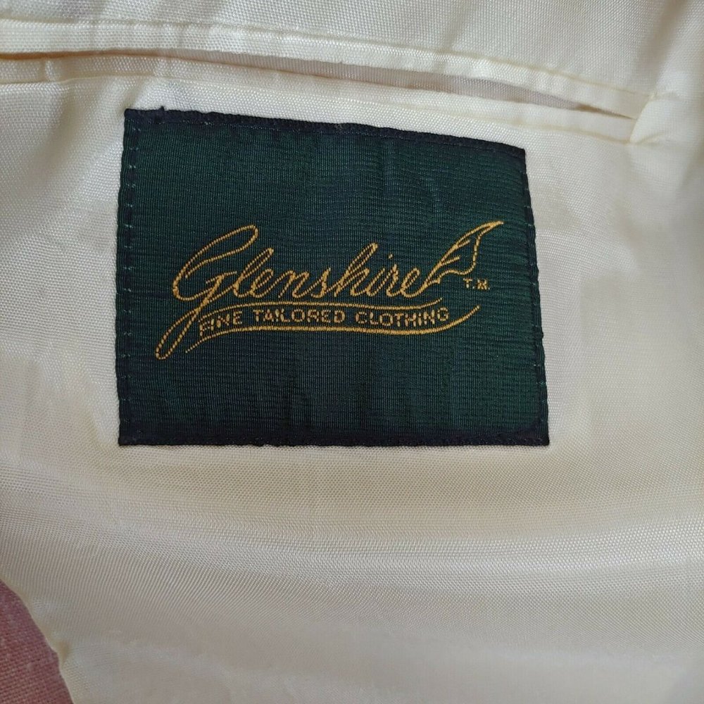 Vintage Glenshire Fine Tailored Clothing Blazer Mens 42 Lined Pink Jacket - Picture 11 of 12